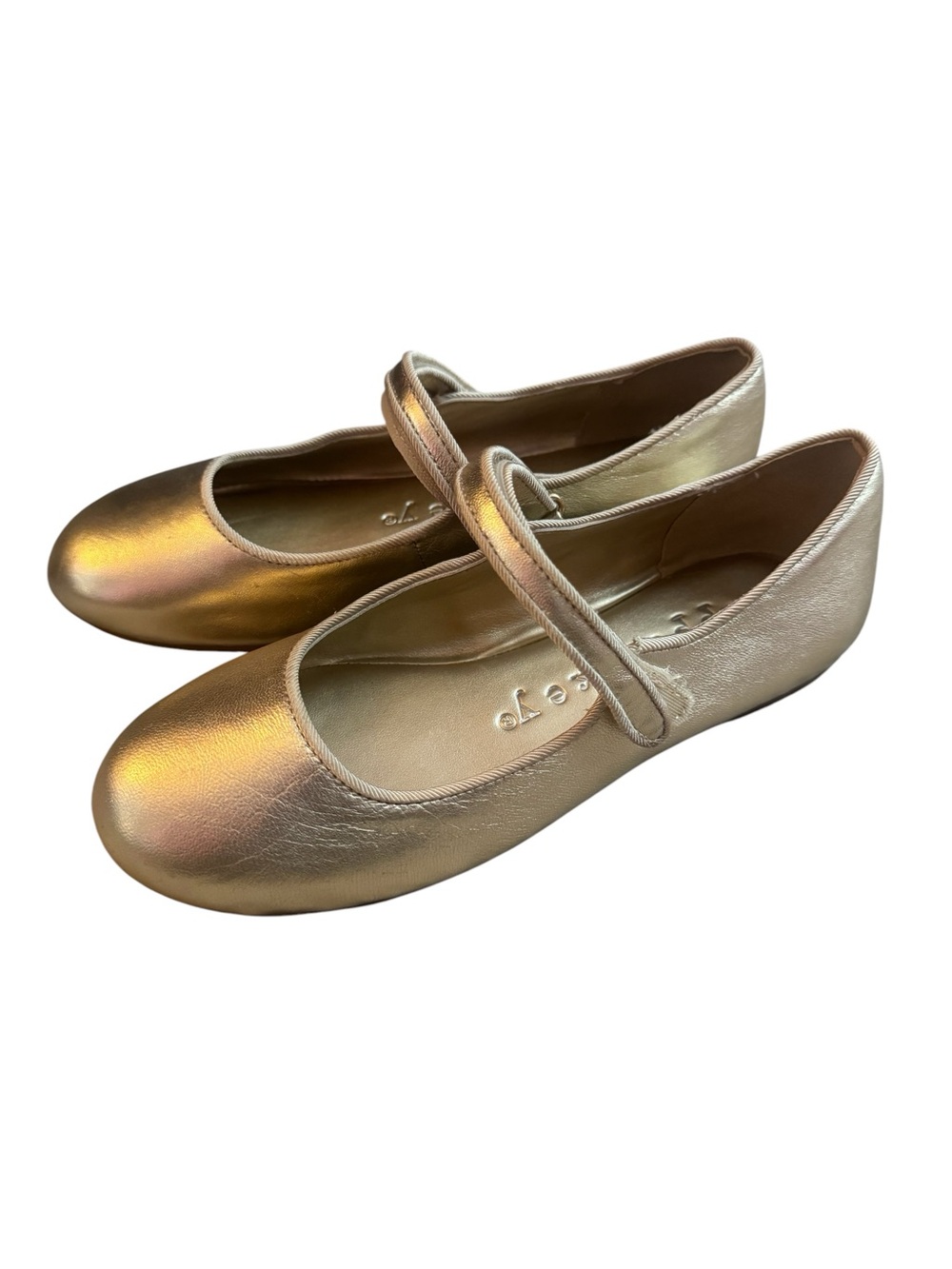 Copper Key Gold Metallic Mary Jane Dress Shoes for Kids, Size 3, Like New